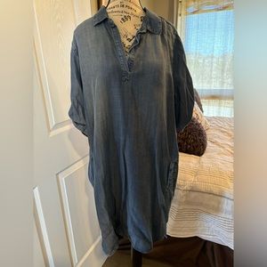 Velvet heart denim dress